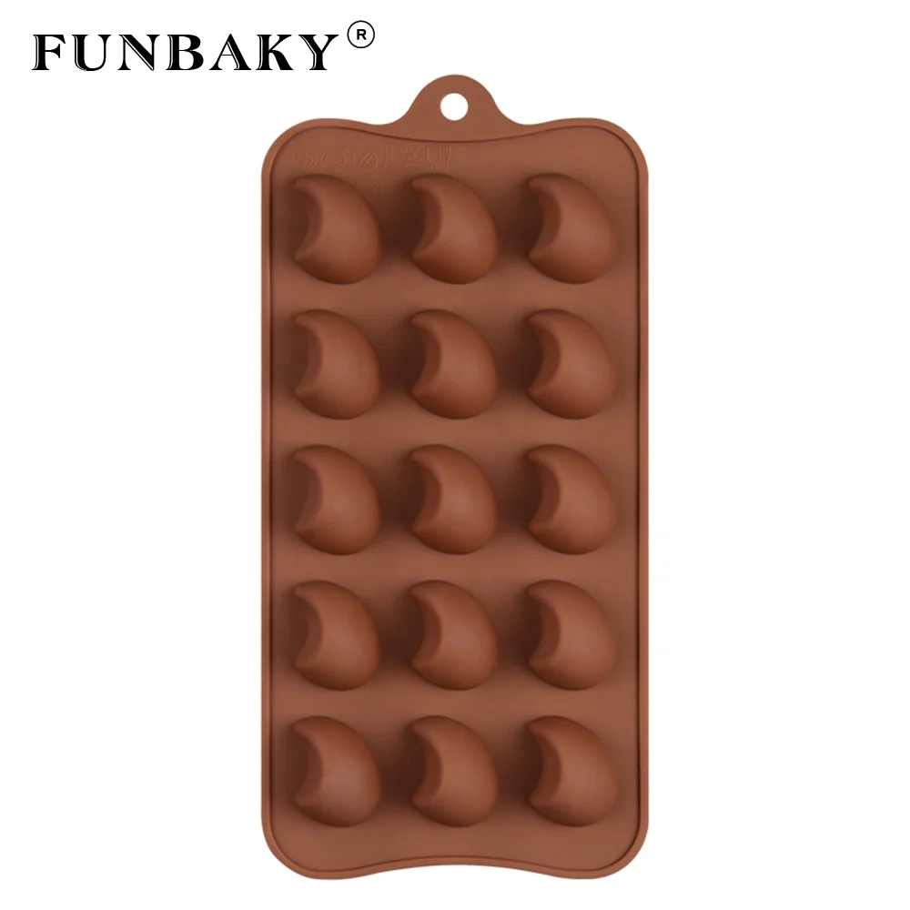 

FUNBAKY Candy multi - cavity crescent shape chocolate silicone mold cake decoration making kit soft sweet gummy molds, Customized color