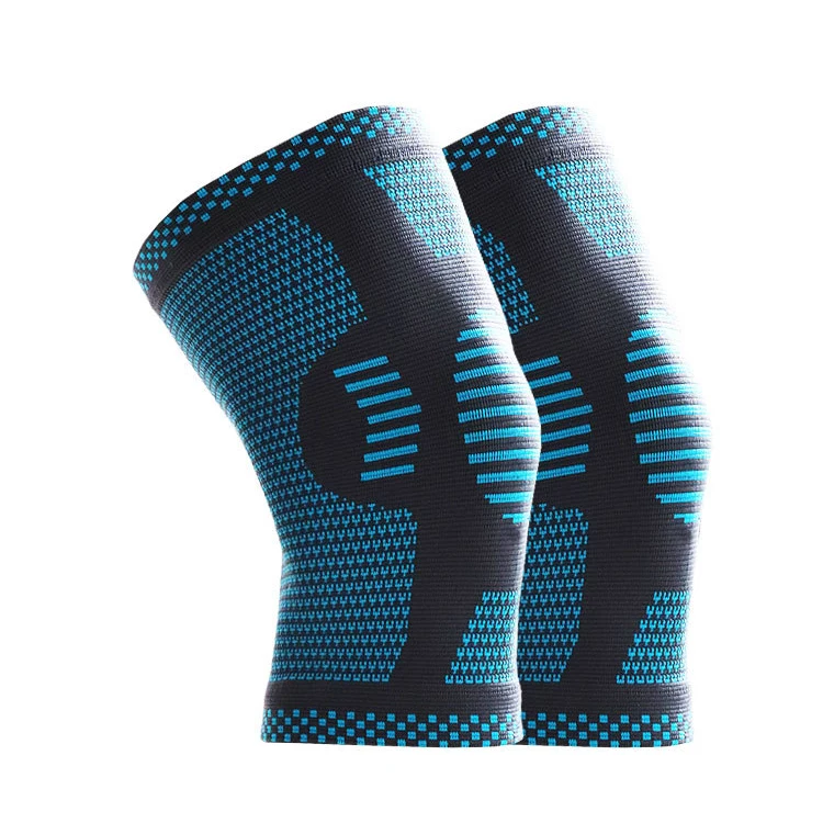 

New Arrivals 3D Knitted Elastic Fibers Nylon Knee Supports Sleeve Compression Sports Knee Brace, Black .red.blue. gray.green.