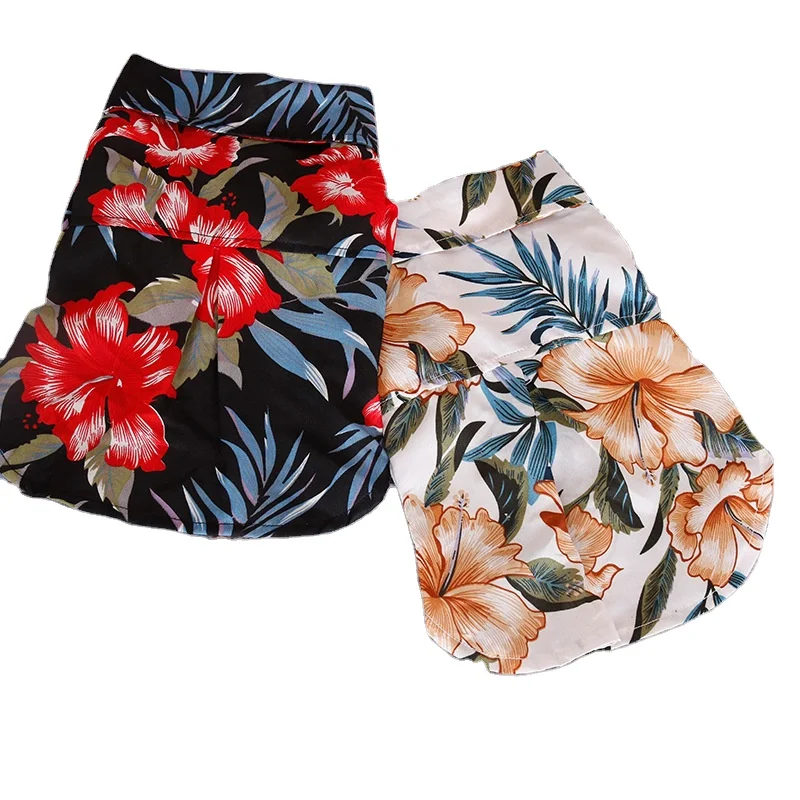 

New Wholesale Hawaii Designer Dog Clothes Summer Print Pet Shirt