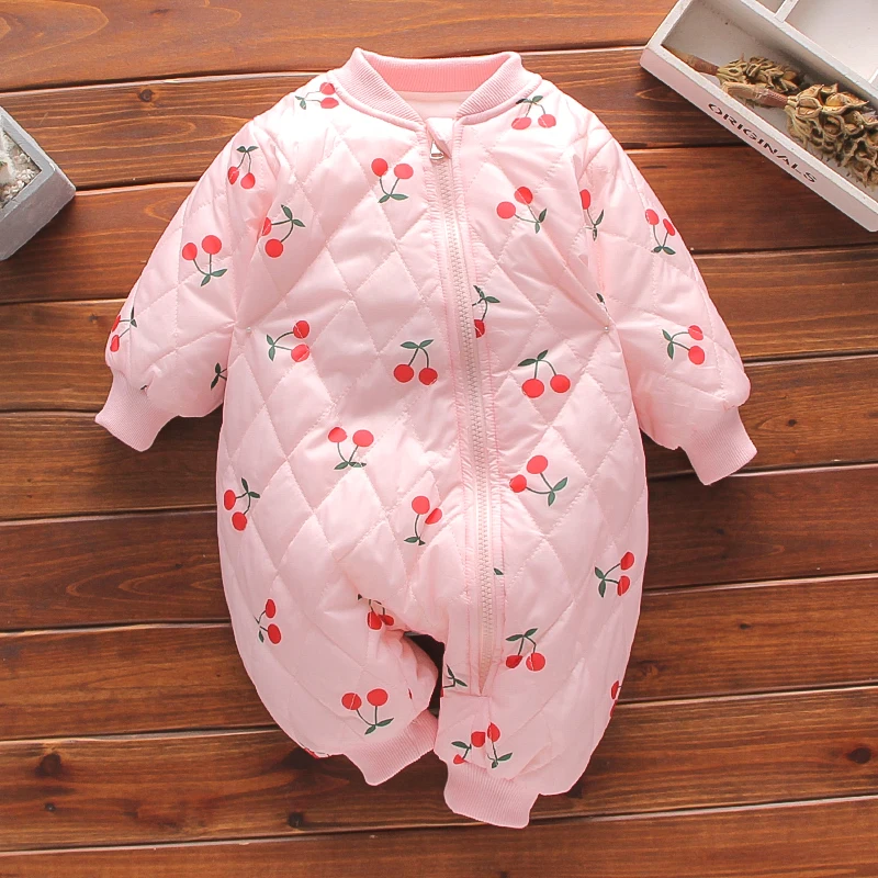 

Wholesale 0-12 months clothes romper cherry pattern cute newborn baby bodysuit romper infant baby kids clothing