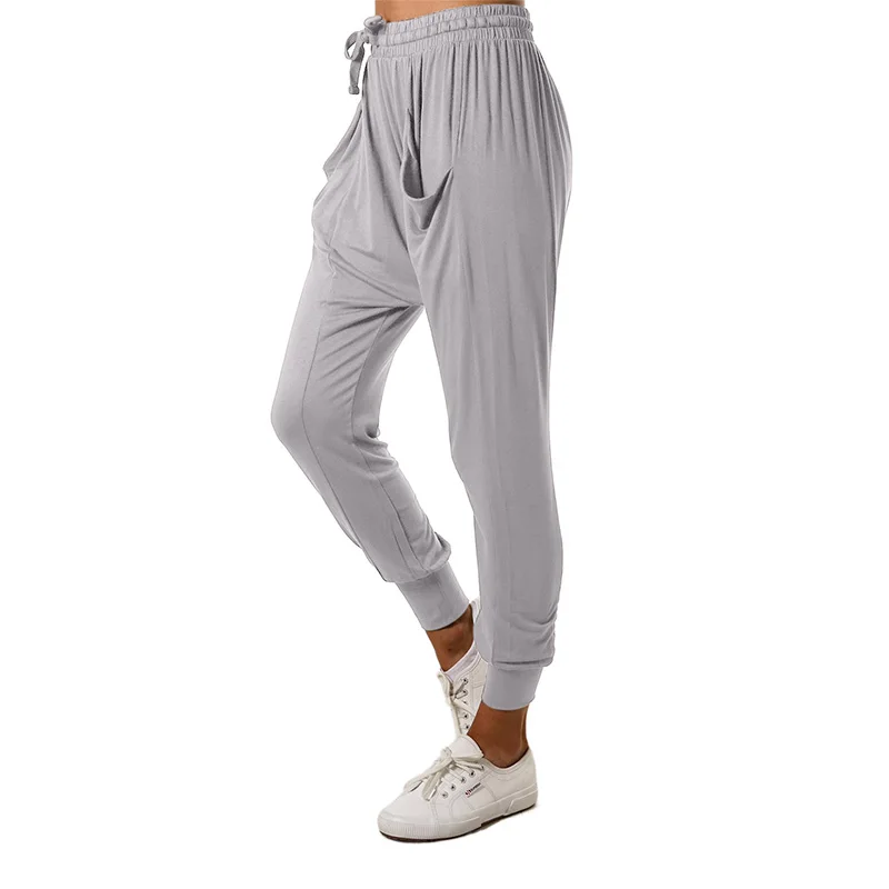 

2021 New Arrived Whole Gray Casual Drop Crotch Tapered Leg Pants For Women, Customized