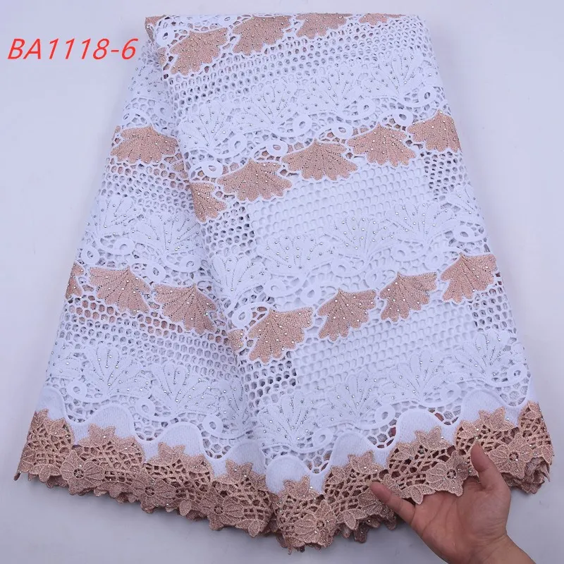 

2140 Shipping Free Nigerian Guipure Lace Fabric Two Color Guipure Lace Fabric Cord Lace Fabric For Lady Dress