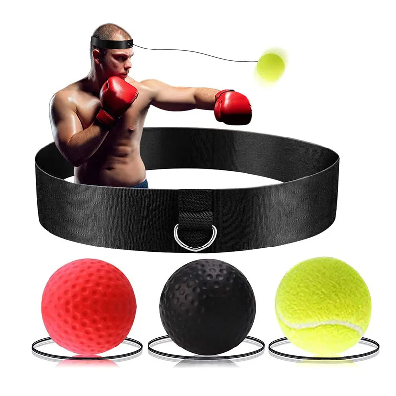 

Boxing Reflex Ball with Headband Suit for Reaction Agility Punching Speed Fight Skill and Hand Eye Coordination Training