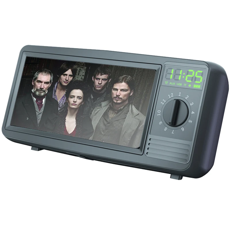 

Trending 2021 Alarm Clock Portable Speaker with Wireless Charging, Black, green