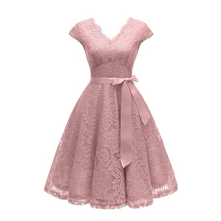 

HY-B9973 Women Lady Big Girls Dresses Party Cocktail Retro Swing Dress Vintage Lace Dress