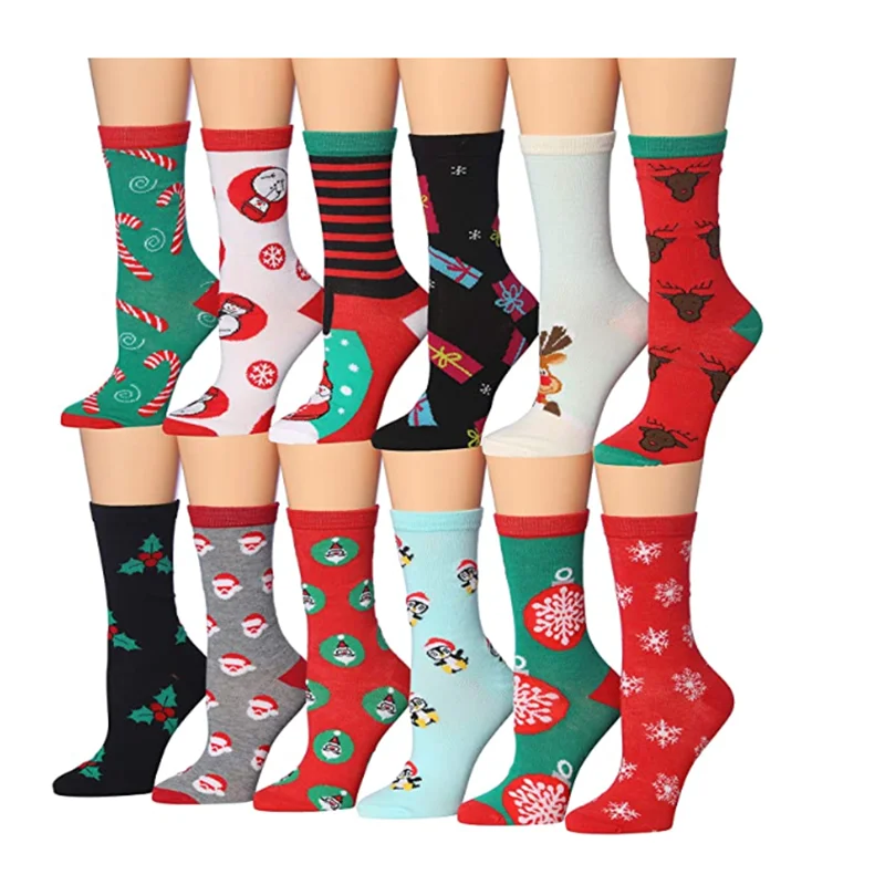 

High quality knit Socks Women multi sublimation designed Cartoon Gift Christmas Stockings mens christmas 3d socks