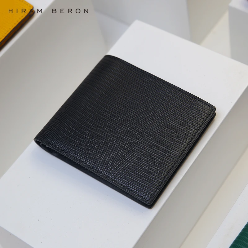 

2021 NEW Black Genuine Leather Wallet for Men Lizard Pattern Luxury Leather Accessories Wholesale OEM Dropship