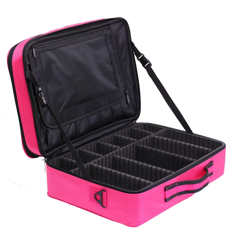 

Travel Makeup Case Cosmetic Makeup Bag Fabric Organizer Vanity Case Fashion Makeup Boxes with Compartments, Accept customized