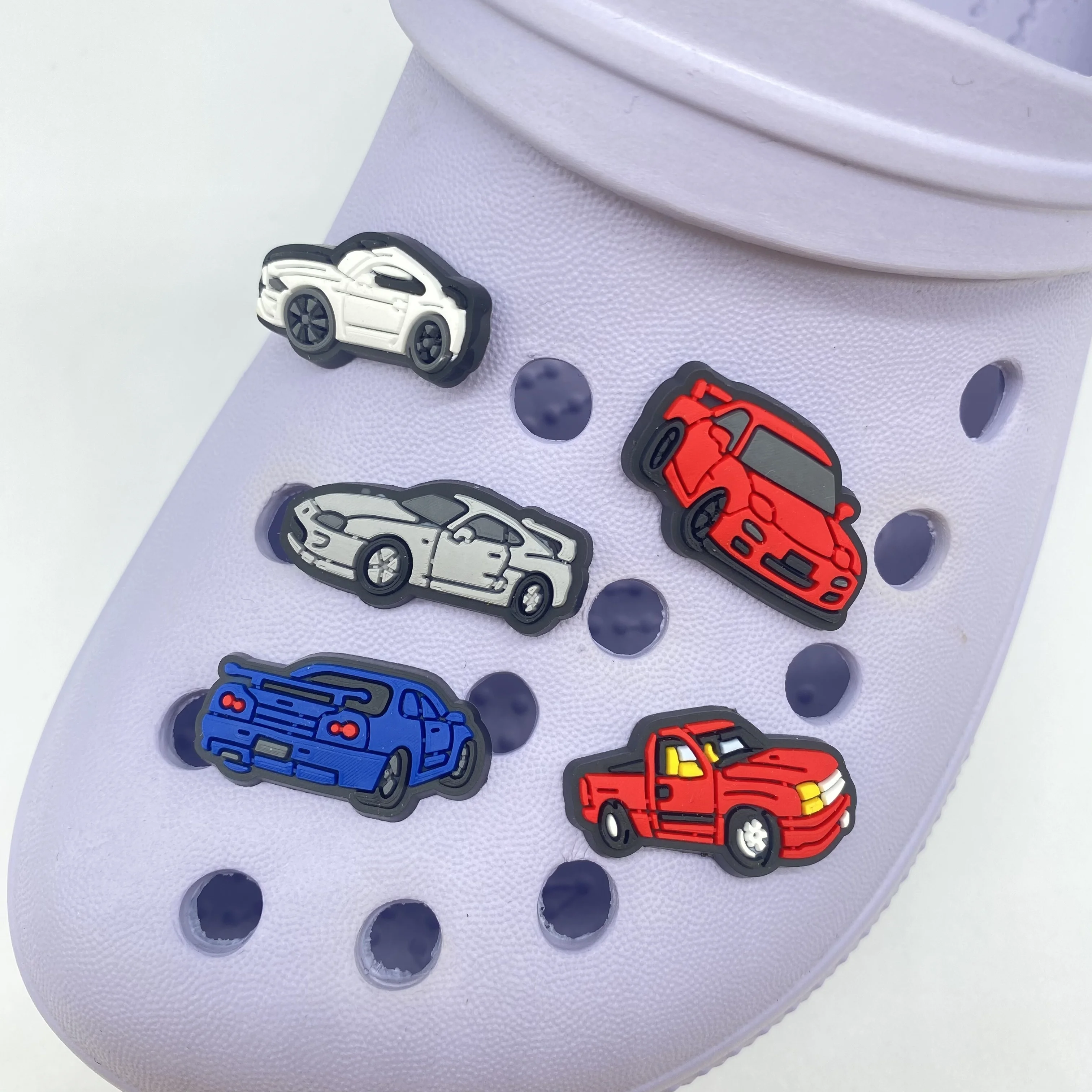 

100pcs+ instock new style Car Soft PVC shoe charms Cartoon PVC Shoe Charm for gift clog charm wholesale bulk