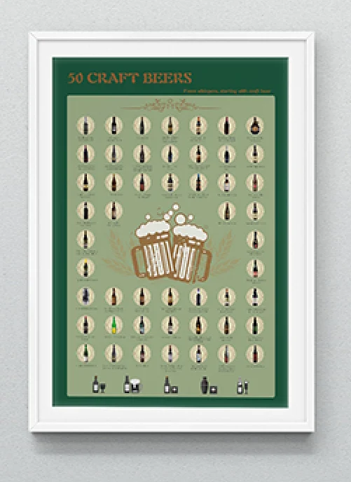 New design Scratch Off   poster Bucket list Scratch Off  Poster Craft Beer  for Amazon FBA,