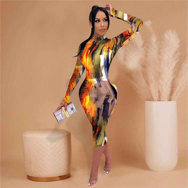 Latest Design Bodycon Sexy New Autumn And Winter Clothing Ladies Clothes Women Dress Casual long Dresses