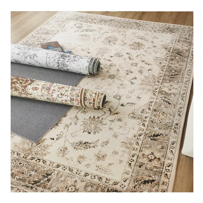 

Soft Mat Traditional Retro Accent Rug Floral Printed Floor Cover Non Slip Carpet Persian Rug Turquoise Indoor Vintage Rugs