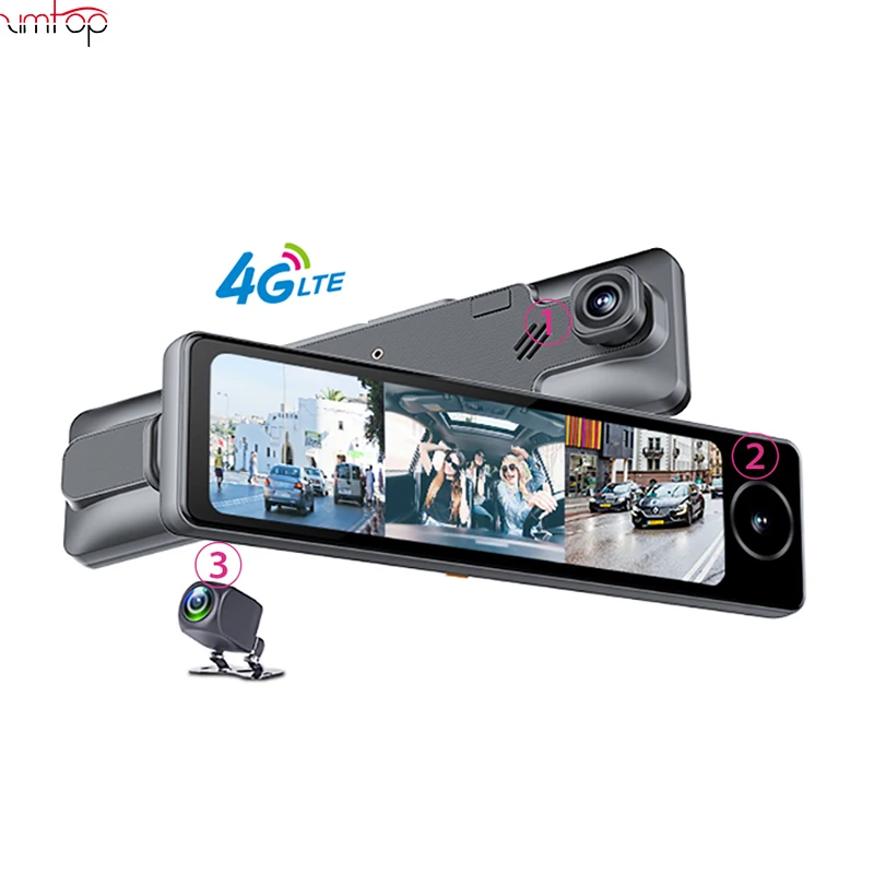 

4G Car DVR Video Recorder 3CH ADAS Android 8.1 Rear View Mirror 1080P Special Bracket Auto 11" Dash Cam Camera for Taxi 2G+32GB