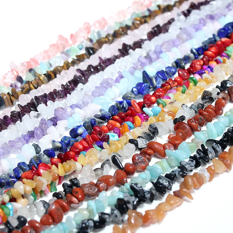 

2022 new fashion beads jewelry gemstone different color strand chips strand drilled crystal chips beads