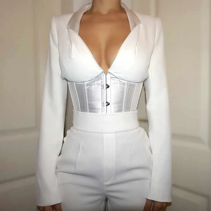 

Solid Color Tunic Top Fashion Women's New Long Sleeve Deep V-neck Back Tie Rope Waist Ladies Top, As picture