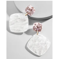 

2020 White Earrings Fashion Women Jewelry Eardrop Dangle Acrylic Geometric Earring For Women