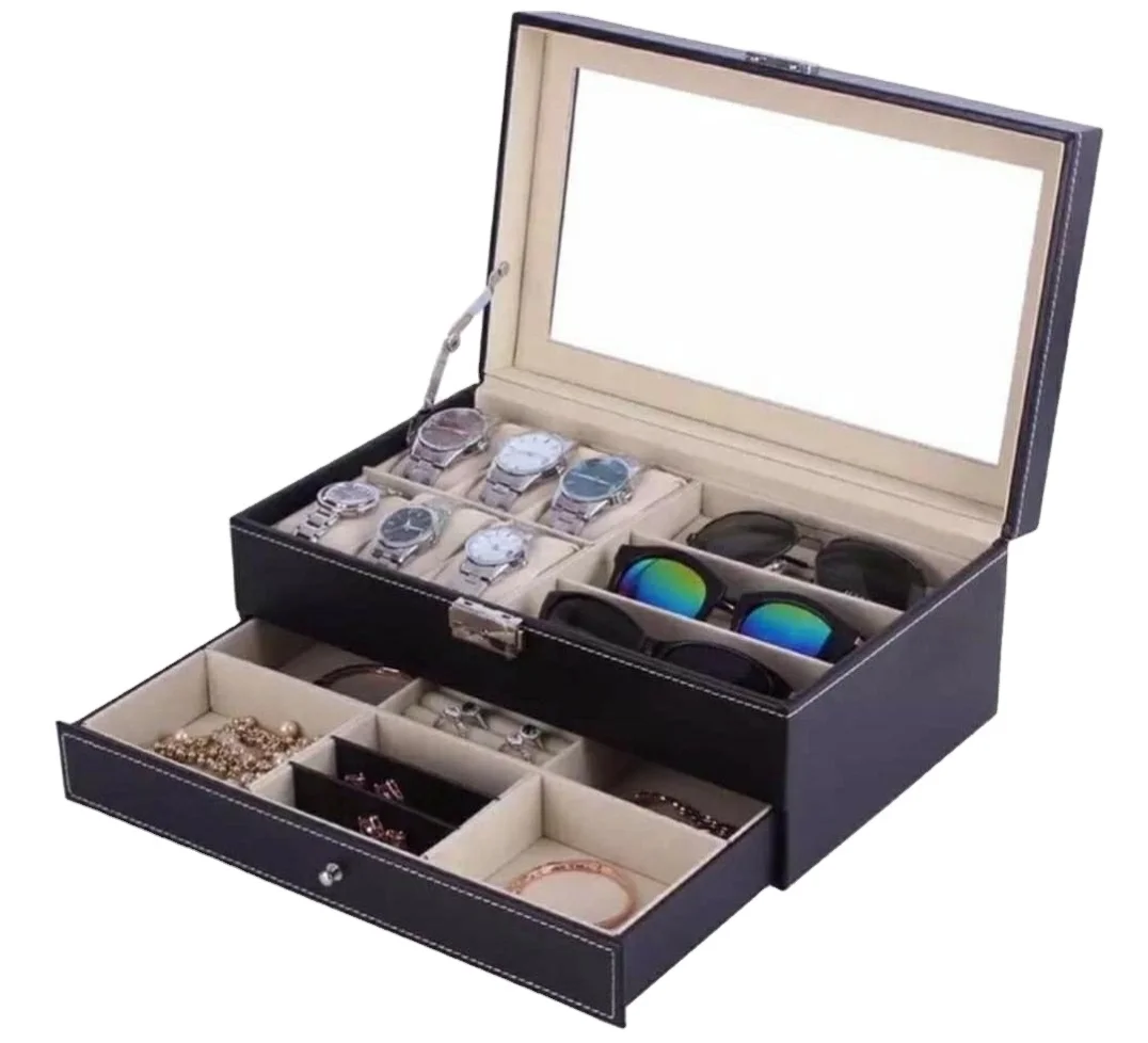 

6+3+6 slot Pu watches leather box luxury organizer