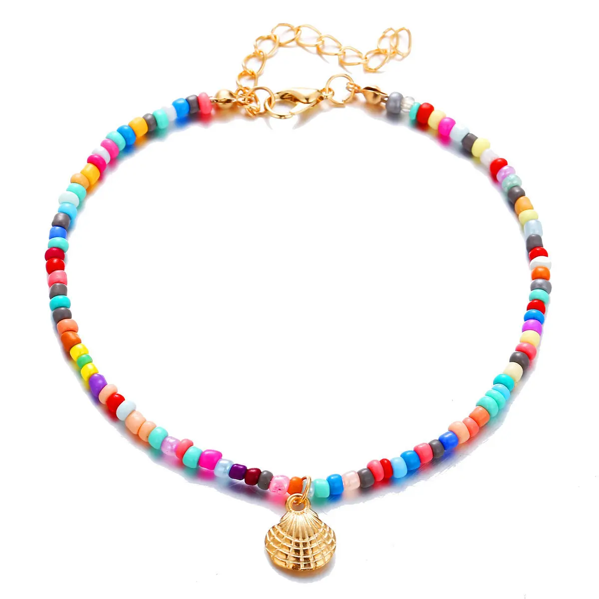 

Fashion design anklets Bohemia Colorful Beads Anklet Alloy Seashell Anklet for Girls, As pic