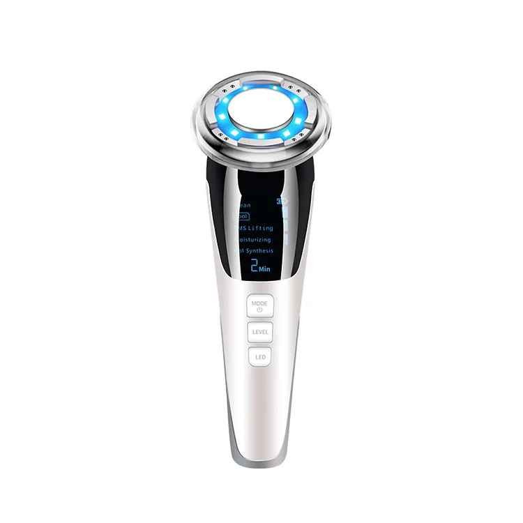 

LED light frequency beauty EMS micro current beauty Equipment facial ion electronic Beauty Device, Pink white