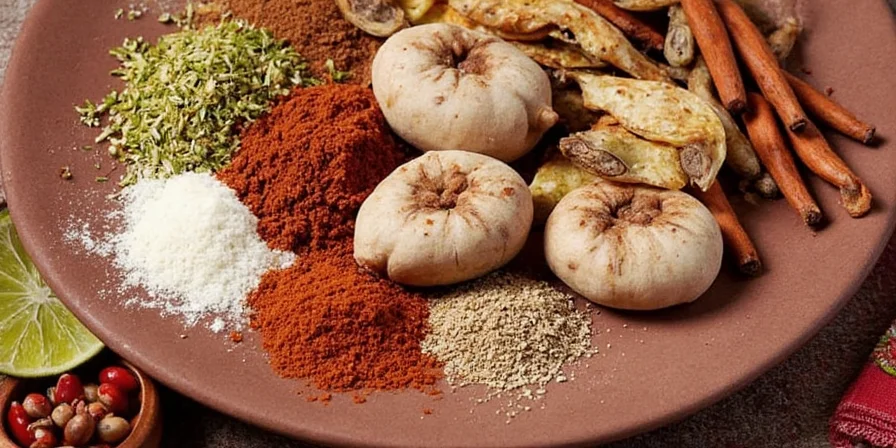 Traditional Mexican dish with rich colors and spices