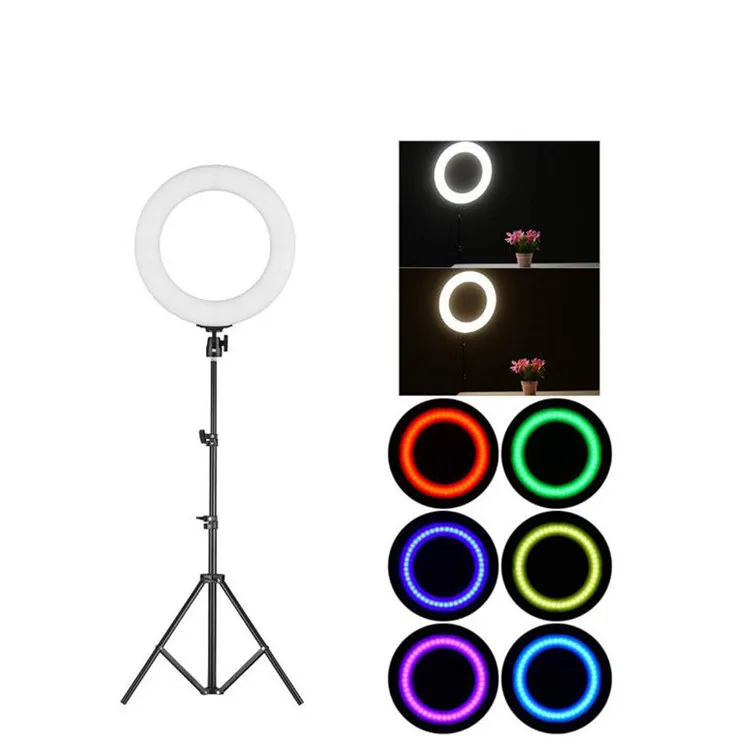 

Ring fill lamp dimmable led selfie ring 14 inch camera phone rgb ring light