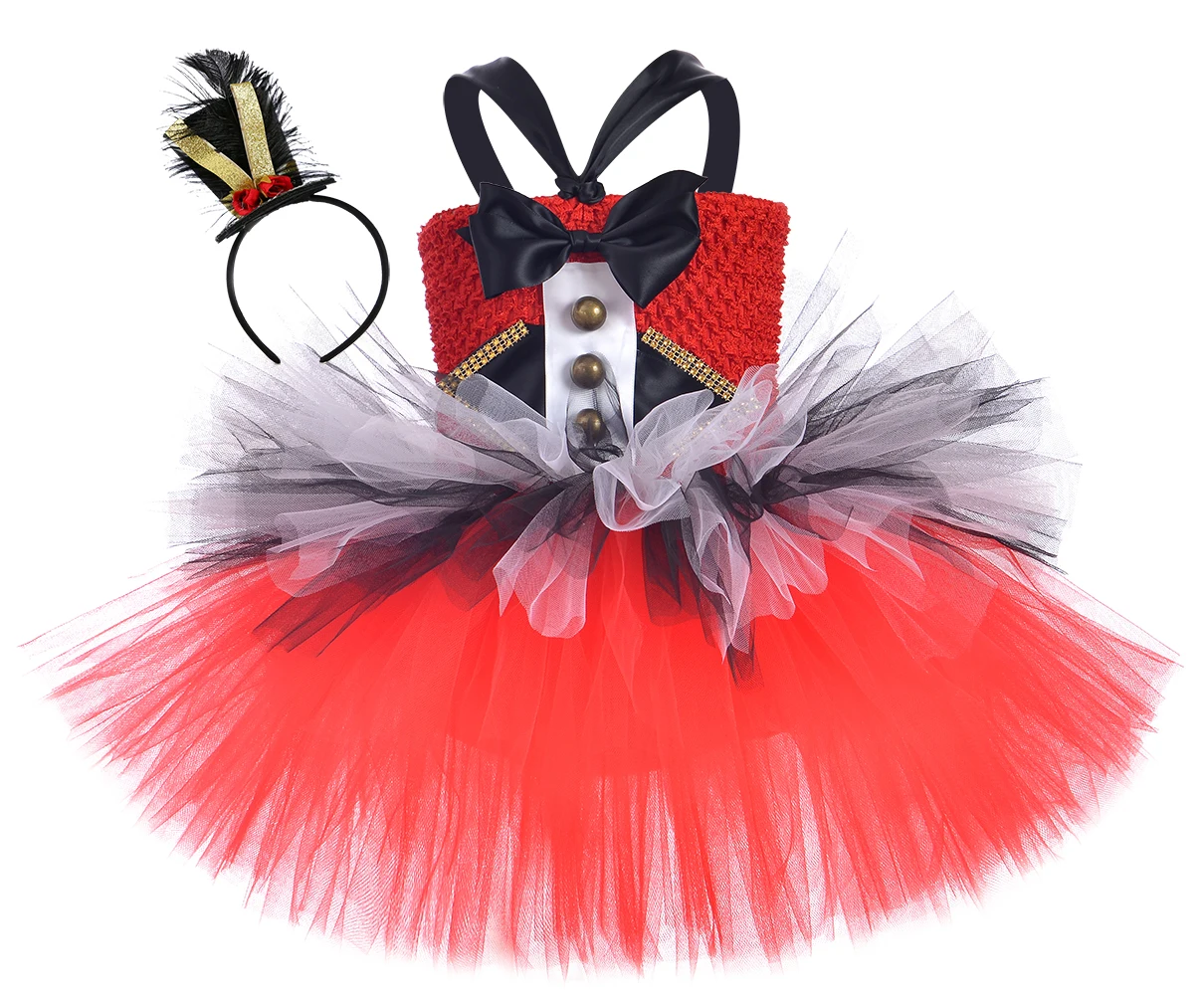 

Cute Handmade Kids Costume Clothes Rock Puffy Circus Cosplay Party Halloween Tutu Girl Dress, Red