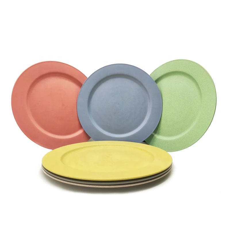 

High quality 10 inches wheat straw fiber plastic plates plastic dishes plates for microwave safe, Variety