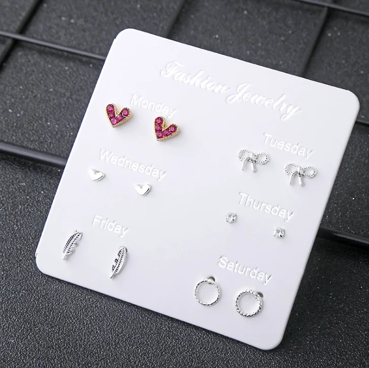 

jialin jewelry Earings for women 2019 Seafood style 6 pairs per set earring stud set women fashion jewellery 2019
