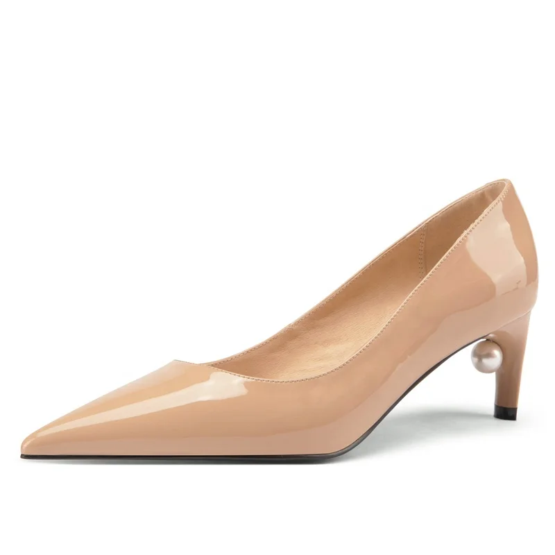 

Woman heel shoes new arrivals 2021 genuine leather heel ladies formal shoes footwear