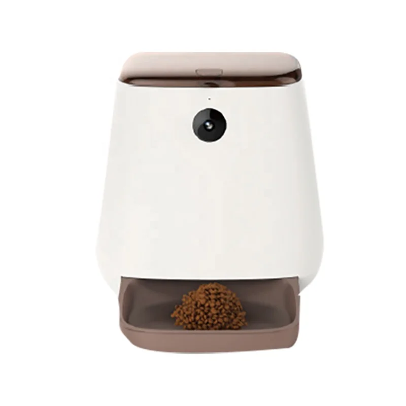 

App Remote Control Wifi Video Feeding By Schedule Capture Pictures Voice Call Dual Supply Automatic Pet Feeder For Cats And Dogs, White