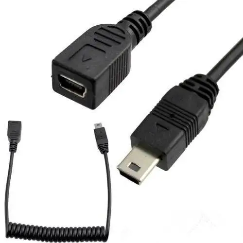 

1m/3.3ft Mini usb 5pin male to Mini usb 5pin female spring extension cable