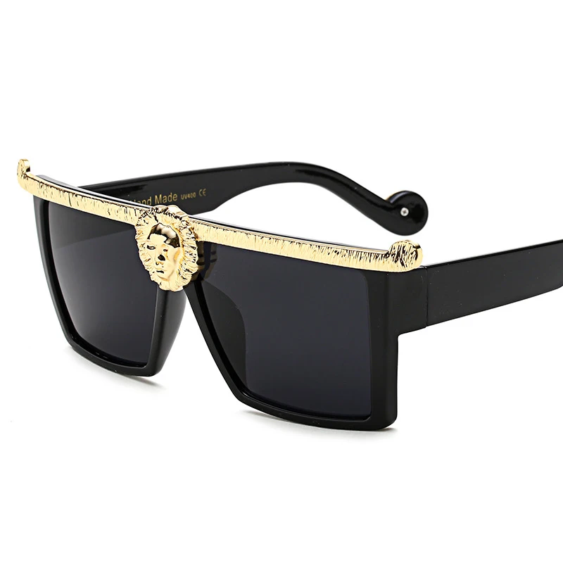 

Square Flat Top Thick Plastic Super Dark Gangster Luxury Sunglasses