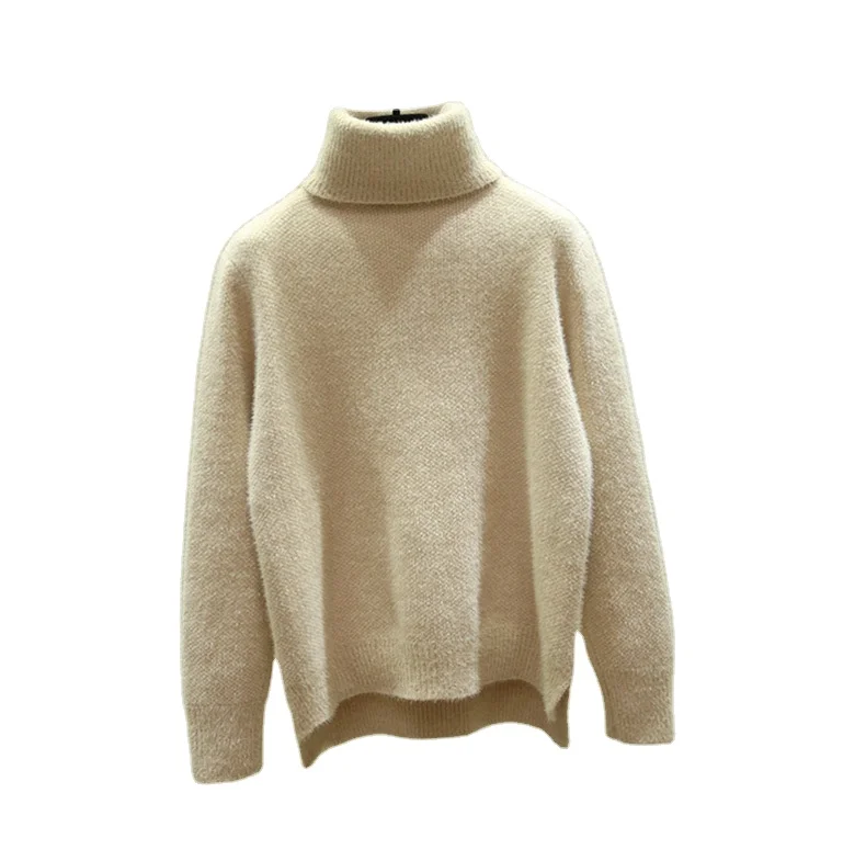 

10% Turtleneck loose knit sweater women plus velvet fashion bottoming sweater women