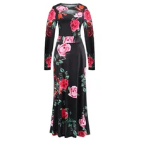 

Wholesale Factory Direct Sales Plus Size Long Sleeve Maxi Floral Casual Dresses Women