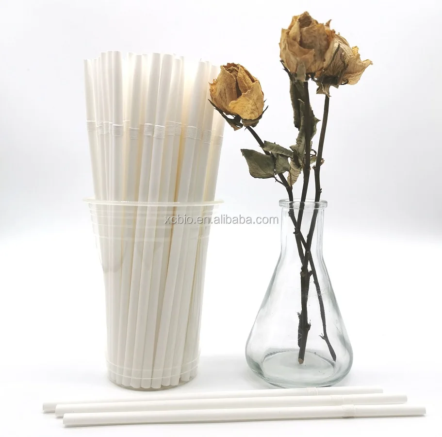 210*6mm FDA Food Safety Eco Friendly Biodegradable Degradable Decomposable Compostable Disposable PLA Straws