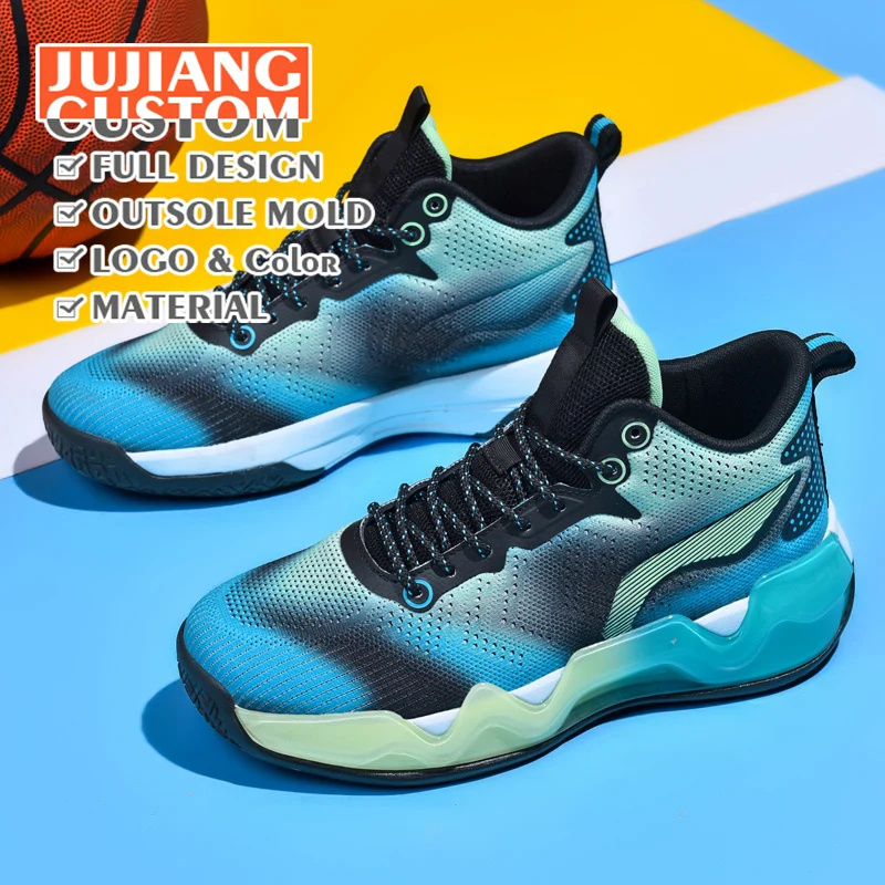 

Customize Men's Basketball Shoes Breathable Cushioning Wearable Sports Shoes Gym Training Athletic Basketball Sneakers for Women