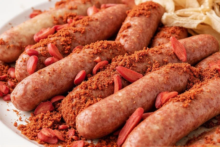 Platter of sliced homemade chorizo with cheese and bread