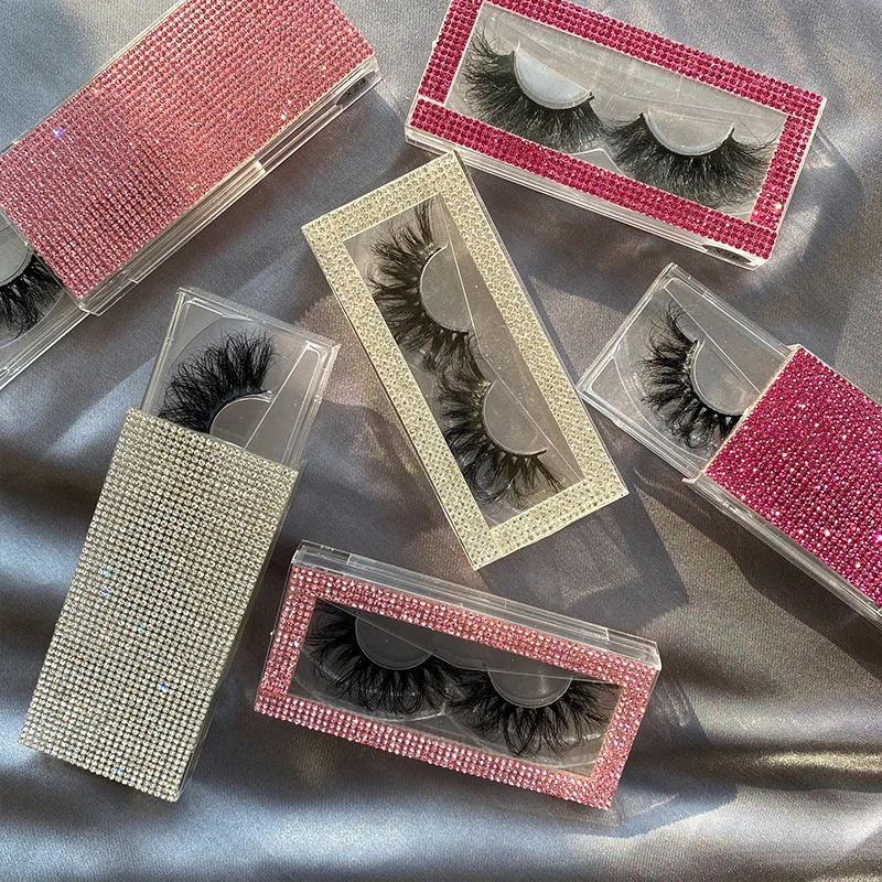 

Custom Logo Lashes Long Style 25 mm 27 mm 3D Mink fluffy Eyelashes vendors wholesale, Black