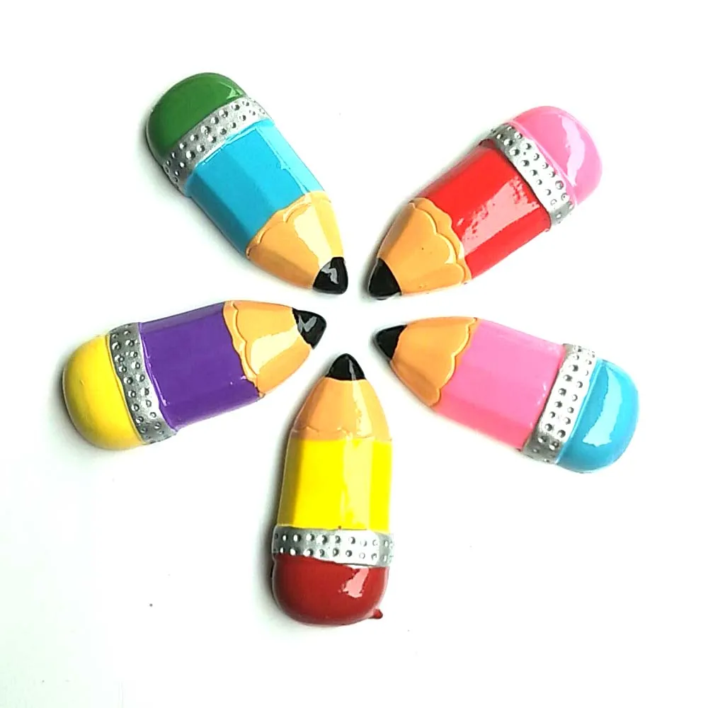 

New Cute Student Back-to-School Season Colorful Resin Pencil Miniature Art Supply Decoration Charm Craft