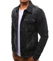 

Wholesale Distressed Denim Jacket Ripped Jean Coat Jacket For Men