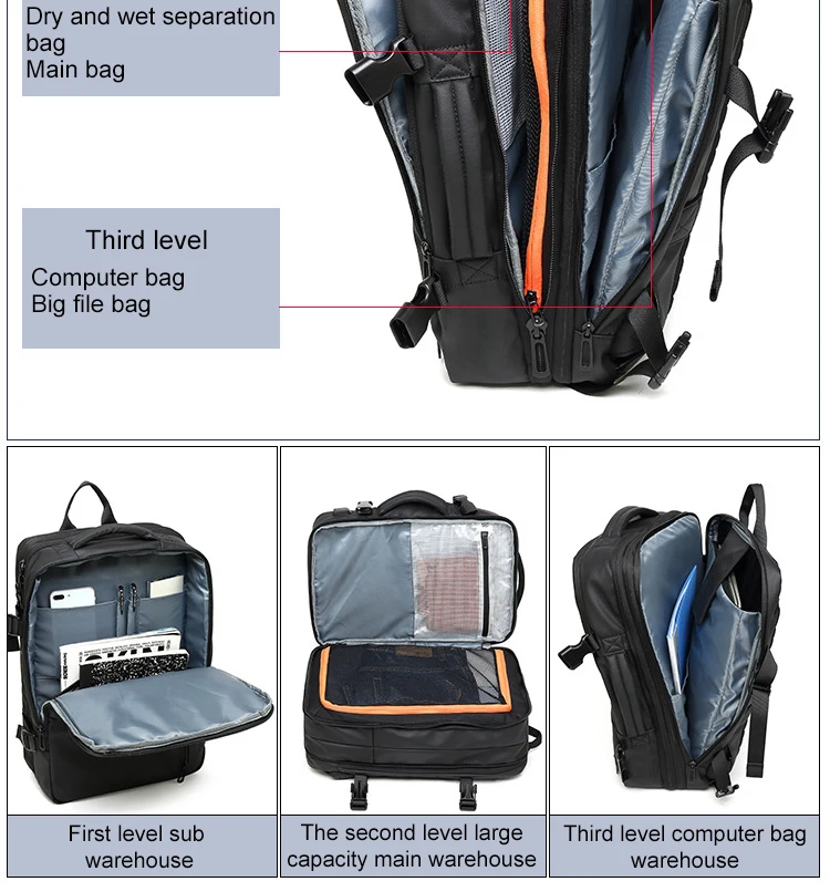 New Dry Wet Separation Multi-functional Backpack 900d Laminating ...