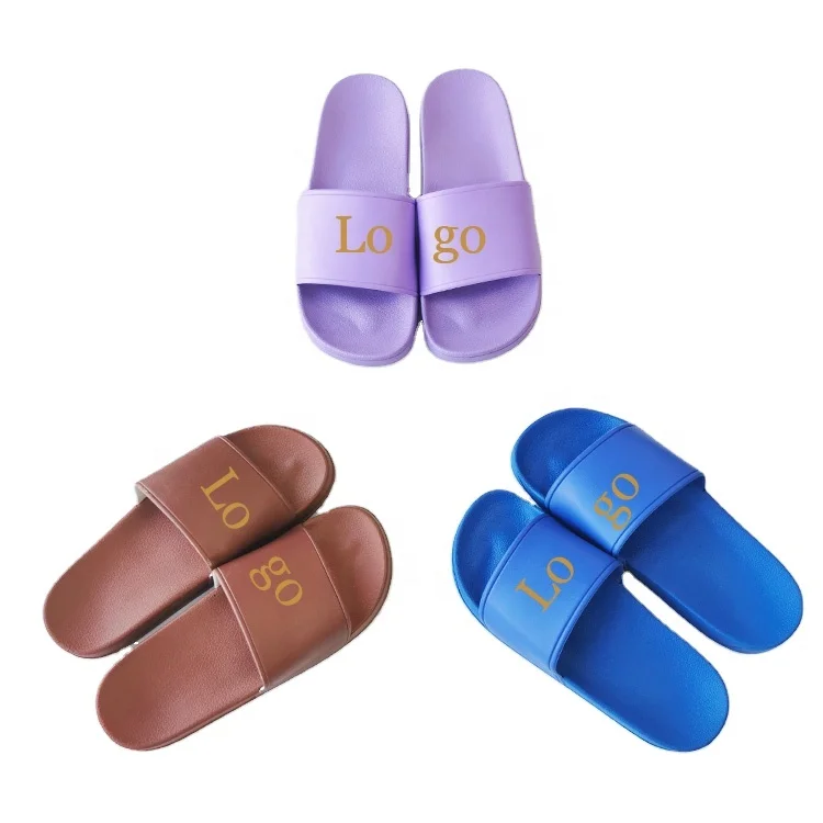 

Good price brown blue Slippers Custom Made Logo Fashion Street Brand Non-Slip beach Indoor And Outdoor Home Company Gifts Male, Blank/customized/print