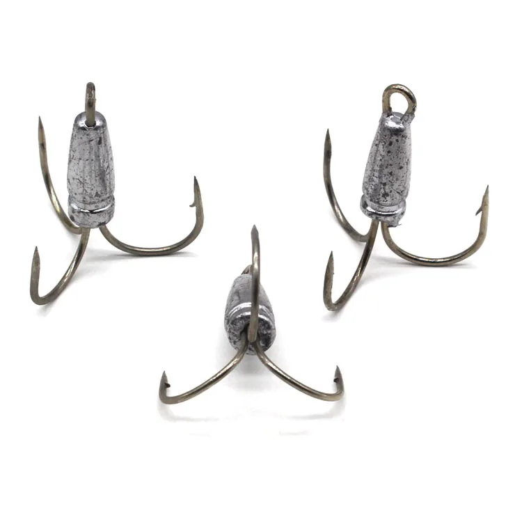 

Gorgons bigsize  5 sizes fishing hooks barbed lead hook treble hook, Silver