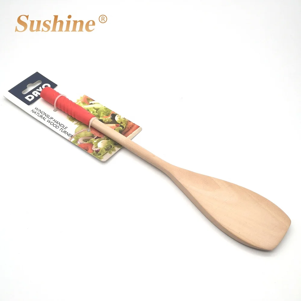 

professional wood kitchenwares cooking salad spoon spatula manufacturer from Wuyuan, Natural