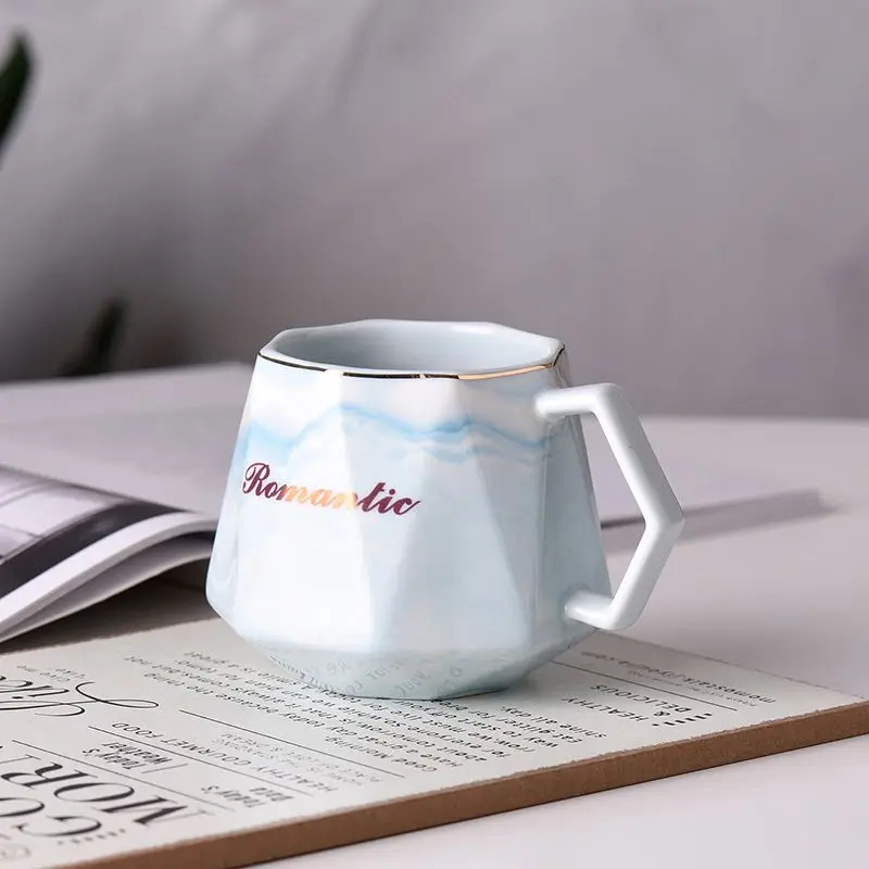 

new style customized design coffee mugs ceramic mugs with real gold decal diamond cup