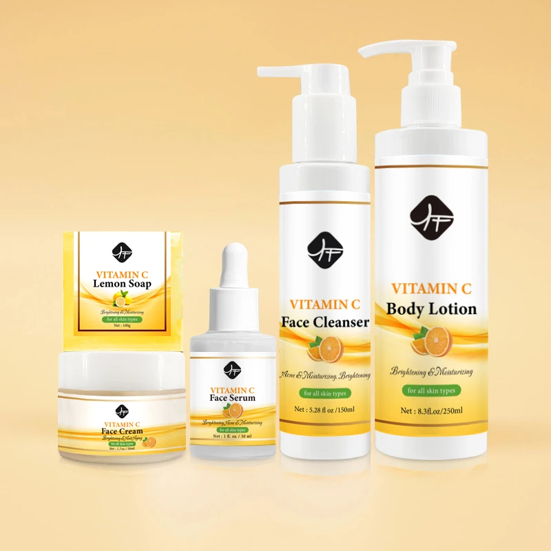 

Private Label Korean Organic Whitening Face Vitamin C Set Products Skin Care Serum