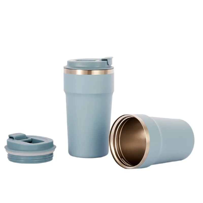 

Reusable Matte Coffee Flask Mug Tumbler Double Wall Stainless Steel Thermos Mugs