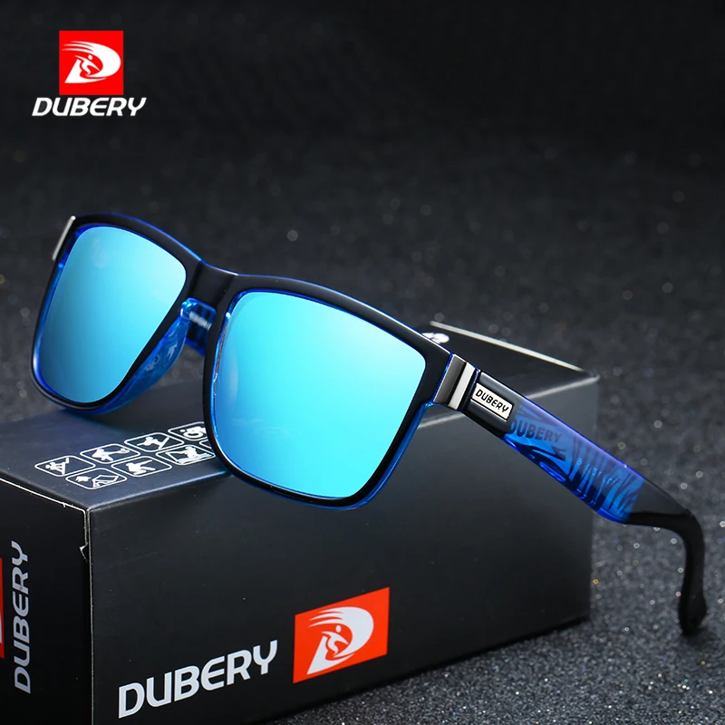 

DUBERY Brand Design Square Polarized Sunglasses Mens Driving Shades Male Vintage Sun Glasses