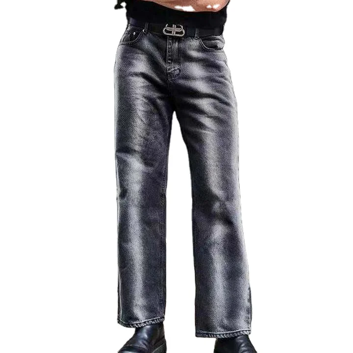 

2021 hot sales new styles blue men's straight Jeans male denim trousers long Denim Jeans, Blue and white