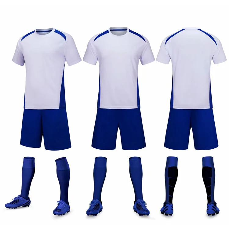 

Custom Soccer Uniform Blank White Youth Kids Football Jersey Uniform Set